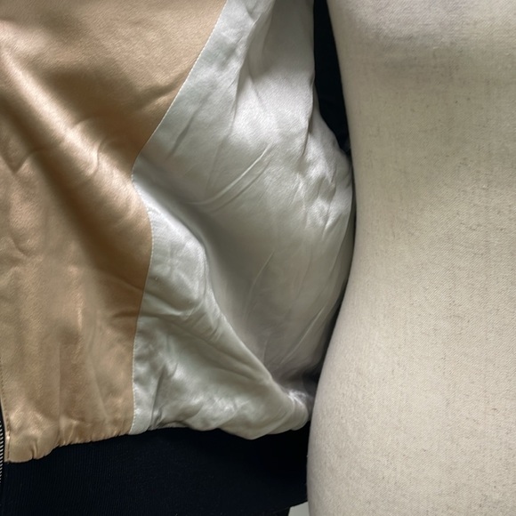 Rodarte Embroidered Flower Bomber Jacket, Black/Gold, X-Small, Small - Picture 10 of 14